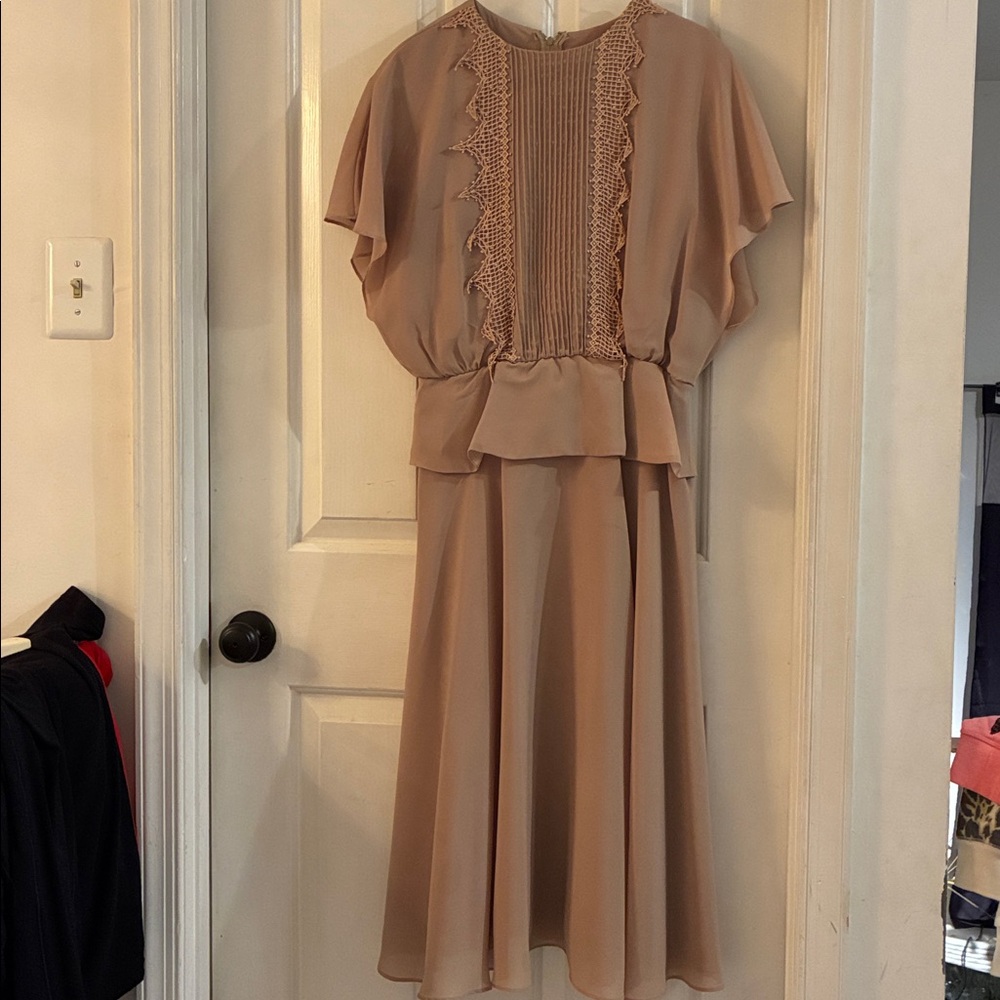 Vintage Darcy Elegant Tan Women's Dress